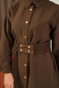 Kemer Detay Takım Kahverengi