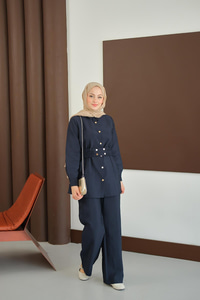 Kemer Detay Takım Lacivert