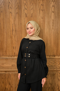 Kemer Detay Takım Siyah