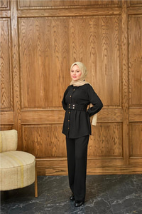 Kemer Detay Takım Siyah