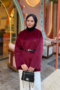 Kemer Detay Tunik Bordo