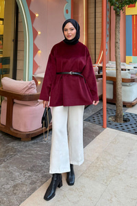 Kemer Detay Tunik Bordo