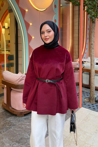 Kemer Detay Tunik Bordo