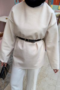 Kemer Detay Tunik Krem