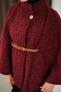 Kemer Detaylı Panço Bordo