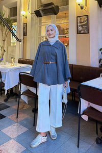 Kemer Detaylı Panço Gri