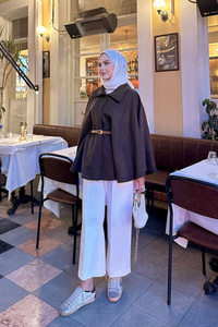 Kemer Detaylı Panço Kahverengi