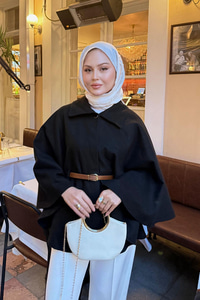 Kemer Detaylı Panço Siyah