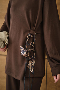 Kemeri Desenli Takım Kahverengi