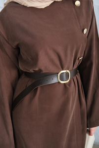 Kemerli Elbise Kahverengi