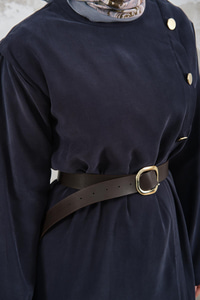 Kemerli Elbise Lacivert