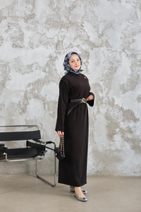 Kemerli Elbise Siyah