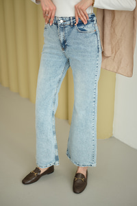 Kemerli Kot Pantolon Buz Mavi