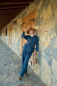 Kemerli Kot Takım Koyu Mavi