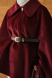 Kemerli Peluş Hırka Bordo