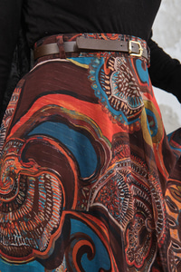 Kemerli Şifon Etek Kahverengi