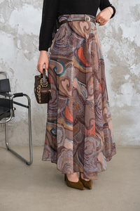 Kemerli Şifon Etek Yağ Yeşil