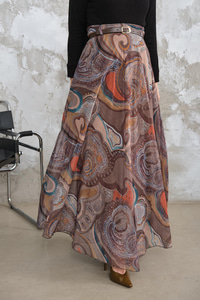 Kemerli Şifon Etek Yağ Yeşil