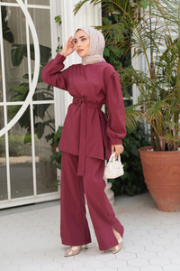 Kemerli Tokalı Takım Bordo