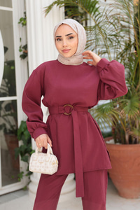Kemerli Tokalı Takım Bordo