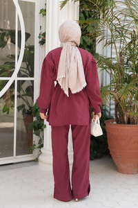 Kemerli Tokalı Takım Bordo