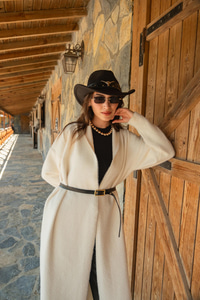 Kemerli Triko Ceket Bej