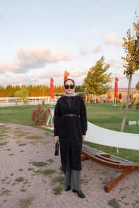 Kemerli Triko Ceket Siyah