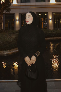 Kendinden Desenli Etekli Takım Siyah