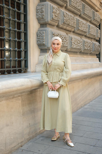 Kendinden Desenli Takım Fıstık Yeşil