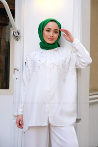 KETEN INCI ISLEMELI GOMLEK TAS