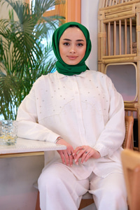 KETEN INCI ISLEMELI GOMLEK TAS