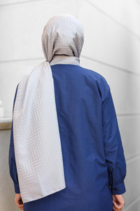 Kibrit Desen Jakar Şal Açık Gri