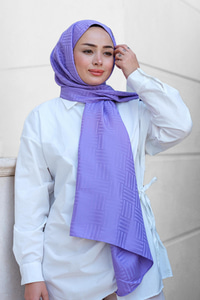 Kibrit Desen Jakar Şal Lila