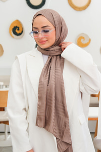 Kibrit Desen Jakar Şal Vizon