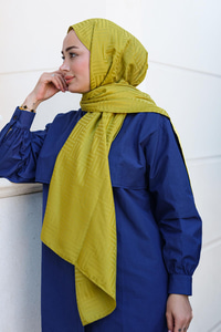 Kibrit Desen Jakar Şal Yağ Yeşil