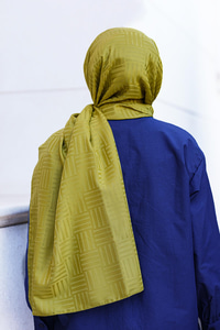 Kibrit Desen Jakar Şal Yağ Yeşil