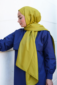 Kibrit Desen Jakar Şal Yağ Yeşil