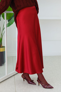 Kiloş Saten Etek  Bordo