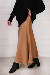 Kiloş Saten Etek Vizon