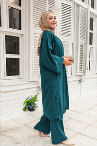 Kimonlu Takım Petrol Mavi