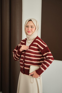 Kısa Triko Hırka Bordo