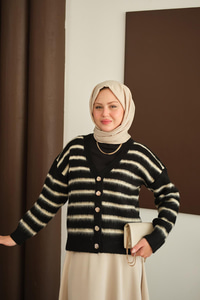 Kısa Triko Hırka Siyah