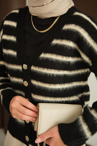 Kısa Triko Hırka Siyah