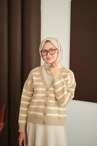 Kısa Triko Hırka Vizon