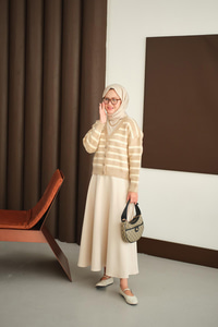 Kısa Triko Hırka Vizon