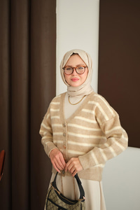 Kısa Triko Hırka Vizon