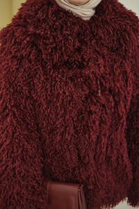 Kıvırcık Astarlı Kürk Bordo