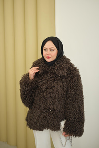 Kıvırcık Astarlı Kürk Kahverengi