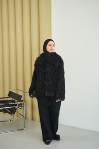 Kıvırcık Astarlı Kürk Siyah