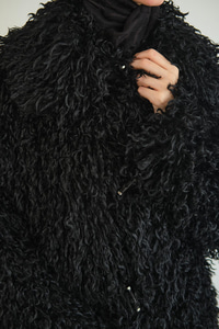 Kıvırcık Astarlı Kürk Siyah